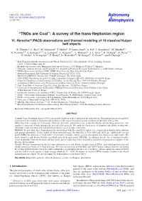 “Tnos Are Cool”: a Survey of the Trans-Neptunian Region VI