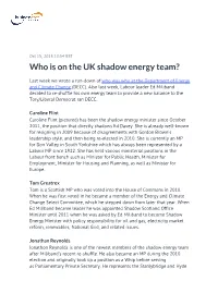 Who Is on the UK Shadow Energy Team?