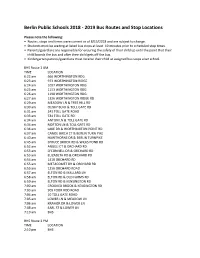 2019 Bus Routes and Stop Locations