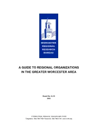 A Guide to Regional Organizations in the Greater Worcester Area