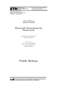 Bluetooth Networking for Smartcards