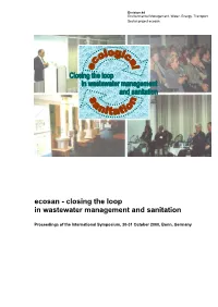 Closing the Loop in Wastewater Management and Sanitation