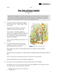 Commonlit | the Tale of Peter Rabbit