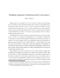 Debunking Arguments for Illusionism About Consciousness∗