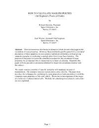 HOW to CALCULATE MASS PROPERTIES (An Engineer's Practical Guide)