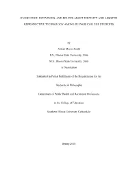 Knowledge, Intentions, and Beliefs About Fertility and Assisted