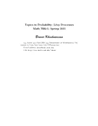 Lévy Processes (Math 7880, Spring 2011)