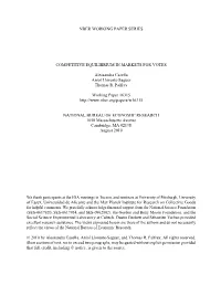 Nber Working Paper Series Competitive Equilibrium In