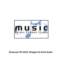 Showcase PEI 2010: Delegate & Artist Guide