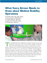 What Every Airman Needs to Know About Medical Stability Operations
