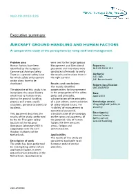 AIRCRAFT GROUND HANDLING and HUMAN FACTORS a Comparative Study of the Perceptions by Ramp Staff and Management