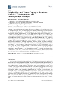 Bodybuilding and Fitness Doping in Transition. Historical Transformations and Contemporary Challenges