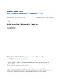 In Defence of the Professor Who Publishes