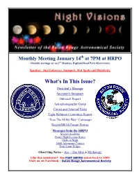 January 2019 BRAS Newsletter