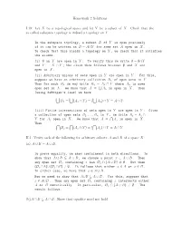 Let X Be a Topological Space and Let Y Be a Subset of X