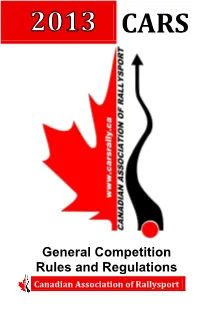 General Competition Rules and Regulations