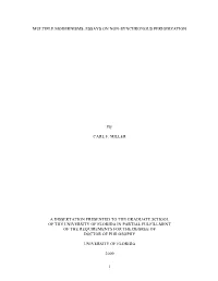 Multiple Modernisms: Essays on Non-Synchronous Periodization