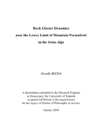 Rock Glacier Dynamics Near the Lower Limit of Mountain Permafrost in the Swiss Alps