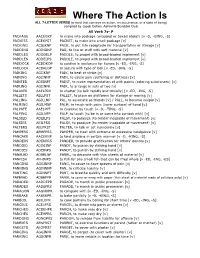 Where the Action Is ALL 7-LETTER VERBS (A Word That Conveys an Action, an Occurrence, Or a State of Being) Compiled by Jacob Cohen, Asheville Scrabble Club