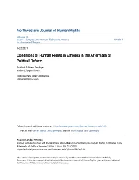 Conditions of Human Rights in Ethiopia in the Aftermath of Political Reform