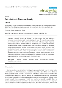 Introduction to Hardware Security