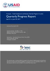 Quarterly Progress Report April 01, to June 30, 2019