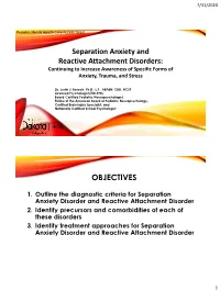 Separation Anxiety Disorder and Reactive Attachment Disorder 2