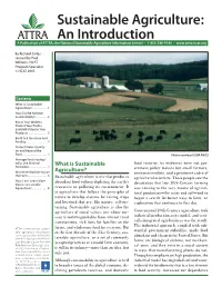 Sustainable Agriculture: an Introduction It Will Take