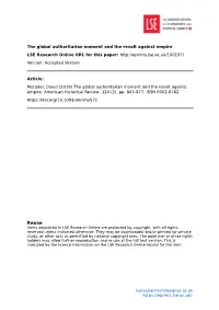 The Global Authoritarian Moment and the Revolt Against Empire LSE Research Online URL for This Paper: Version: Accepted Version