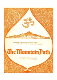 The Mountain Path, Sri Ramanas- — Editor