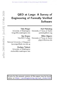 A Survey of Engineering of Formally Verified Software