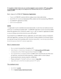 Basic Steps of a STEM OPT Extension Application: NOTE