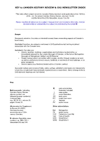 Camden History Review & Chs Newsletter Index