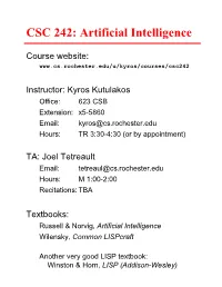 CSC 242: Artificial Intelligence