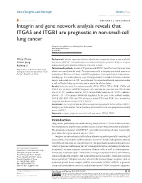 Integrin and Gene Network Analysis Reveals That ITGA5 and ITGB1 Are Prognostic in Non-Small-Cell Lung Cancer