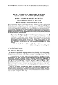 Managerial Behavior, Agency Costs, and Ownership Structure