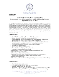 Manhattan Community Board Input Regarding Intersections in Need of Pedestrian Safety and Traffic Calming Measures (Updated February 13, 2014)