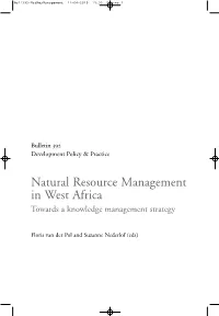 Natural Resource Management in West Africa Towards a Knowledge Management Strategy