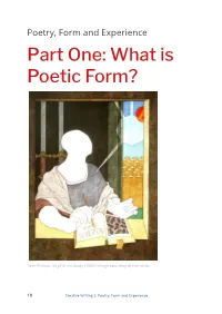 Poetry, Form and Experience Part One: What Is Poetic Form?