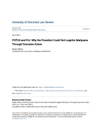POTUS and Pot: Why the President Could Not Legalize Marijuana Through Executive Action