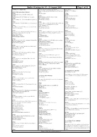 Radio 3 Listings for 15 – 21 August 2009 Page 1