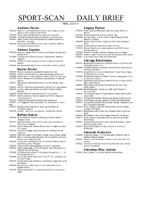 Sport-Scan Daily Brief