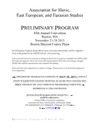 ASEEES Annual Meeting of Members (Open to All) – 5:00 P.M