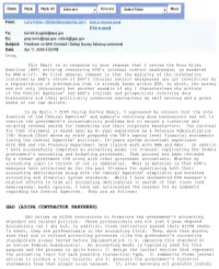 Date: This Email Is in Response to Your Request That I Review the Booz Allen