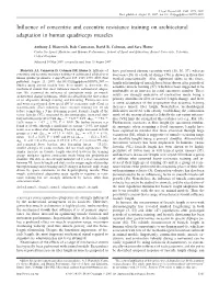 Influence of Concentric and Eccentric Resistance Training on Architectural
