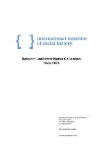Bakunin Collected Works Collection 1823-1876