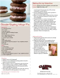 Chocolate Raspberry Whoopie Pies Lesson: Valentine’S Day Craft