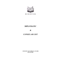 Diplomatic & Consular List