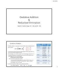 Oxidative Addition & Reductive Elimination