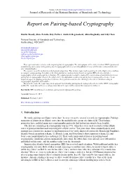 Report on Pairing-Based Cryptography